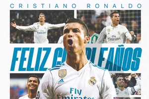 Real Madrid vinh danh huyền thoại Cristiano Ronaldo khi anh kỷ niệm sinh nhật lần thứ 40.