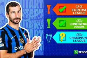 Henrikh Mkhitaryan có thể trở thành cầu thủ đầu tiên hoàn thành cú hat-trick danh hiệu châu Âu