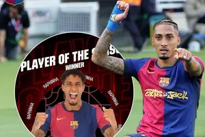 Raphinha của Barcelona được vinh danh Cầu thủ xuất sắc nhất mùa giải La Liga 2024-25.