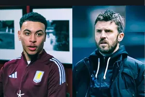 Morgan Rogers (Aston Villa) và HLV Manchester United Michael Carrick