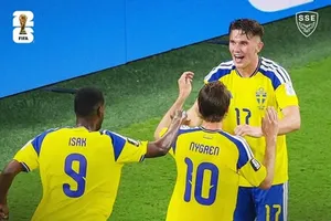 Thụy Điển đánh bại Tunisia 5-1 vươn lên chiếm ngôi đầu bảng F. Ảnh: Soar Super Eagles