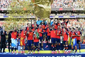 Tây Ban Nha trở lại ngôi vương của bóng đá thế giới sau chiến thắng 1-0 trước Argentina. Ảnh. THX