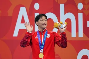 Shin Ohashi của Nhật Bản là người thiết lập kỷ lục thế giới duy nhất của đại hội. Ảnh: THX