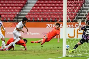 U23 Trung Quốc dễ dàng đánh bại U23 Thái Lan với tỷ số 3-0. Ảnh: THX