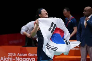 An Se-young là tay vợt cầu lông đầu tiên giành HCV đơn nữ 2 kỳ ASIAD liên tiếp. Ảnh: THX