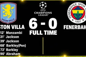 Aston Villa đi vào lịch sử khi đại thắng Fenerbahce 6-0 