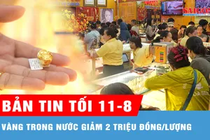 Bản tin tối 11-8: Vàng thế giới rời mốc 4.400 USD/ounce, vàng trong nước giảm 2 triệu đồng/lượng
