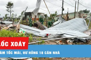 Gia Lai: Mưa lớn kèm lốc xoáy làm tốc mái, hư hỏng 18 căn nhà