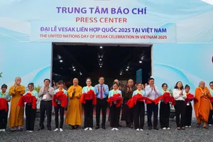 Khai trương Trung tâm Báo chí phục vụ Đại lễ Phật đản Vesak 2025. Ảnh: THÀNH CHUNG