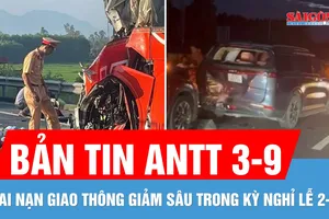 Bản tin ANTT 3-9: Tai nạn giao thông giảm sâu trong kỳ nghỉ lễ 2-9 ; 3 thanh niên mất tích dưới Hồ Đá Xanh