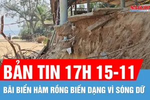 Bản tin 17 giờ 15-11: Bãi biển Hàm Rồng biến dạng vì sóng dữ; Triều cường giữa tháng 11 ở TPHCM: Nhiều trạm vượt báo động 3