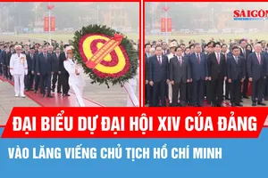 Đại biểu dự Đại hội XIV của Đảng vào Lăng viếng Chủ tịch Hồ Chí Minh