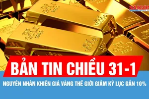 Bản tin chiều 31-1: Nguyên nhân khiến giá vàng thế giới giảm kỷ lục gần 10%?