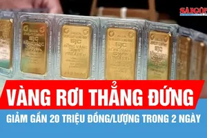 Giá vàng sáng cuối tuần giảm thêm 8,6-9 triệu đồng/lượng