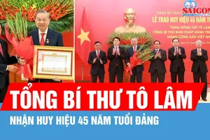 Trao Huy hiệu 45 năm tuổi Đảng tặng Tổng Bí thư Tô Lâm