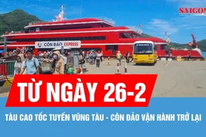 Tàu cao tốc tuyến Vũng Tàu - Côn Đảo chạy lại từ ngày 26-2
