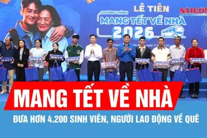 Hơn 4.200 sinh viên, người lao động về quê trên chuyến xe “Mang Tết về nhà”
