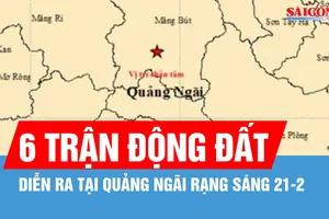 Quảng Ngãi: 6 trận động đất diễn ra rạng sáng 21-2