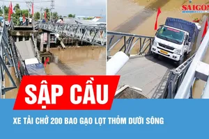 Cần Thơ: Xe tải chở gạo làm sập cầu trên tỉnh lộ