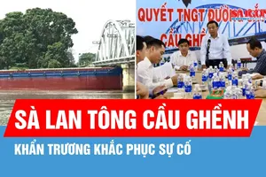 Khẩn trương khắc phục sự cố sà lan tông cầu Ghềnh