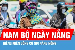 Nam bộ ngày nắng, riêng miền Đông có nơi nắng nóng