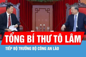 Tổng Bí thư Tô Lâm tiếp Bộ trưởng Bộ Công an Lào 