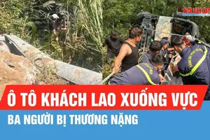 Xe ô tô khách lao xuống vực ở Tam Đảo, ba người bị thương nặng