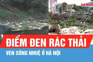 Điểm đen về rác thải ven sông Nhuệ ở Hà Nội