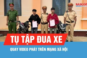 Tịch thu 2 xe máy trong vụ tụ tập đua xe, quay video phát trên mạng xã hội