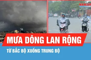 Trong ngày 24-4, mưa dông dịch chuyển từ Bắc bộ xuống Trung bộ