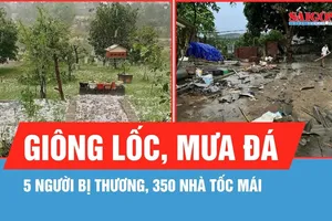 5 người bị thương, 350 nhà tốc mái do giông lốc, mưa đá