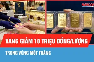 Tính đến chiều 20-5: Giá vàng đã giảm 10 triệu đồng/lượng trong 1 tháng qua