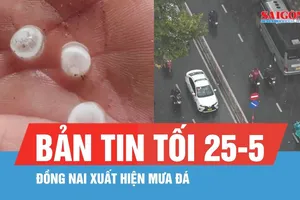 Bản tin tối 25-5: Đồng Nai xuất hiện mưa đá; Kẹt xe sau cơn mưa giờ tan tầm