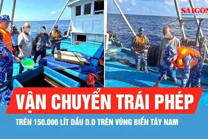 Tạm giữ tàu vận chuyển trái phép trên 150.000 lít dầu D.O trên vùng biển Tây Nam