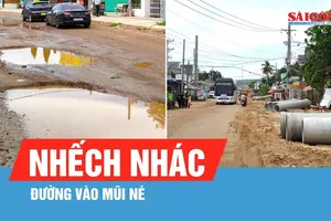 Nhếch nhác đường vào Mũi Né