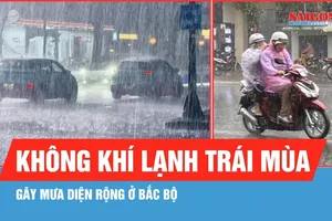Không khí lạnh gây mưa diện rộng ở Bắc bộ