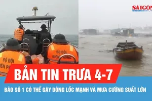 Bản tin trưa 4-7: Bão số 1 có thể gây dông lốc mạnh và mưa cường suất lớn