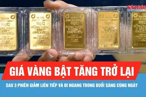 Chiều 9-7, giá vàng bật tăng trở lại