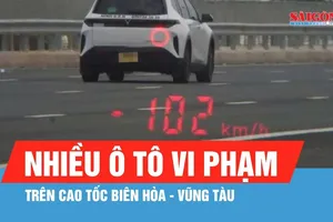 Xử lý nhiều ô tô vi phạm trên cao tốc Biên Hòa - Vũng Tàu