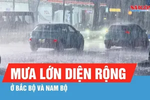 Nhiều nơi ở Bắc bộ và Nam bộ có đợt mưa lớn
