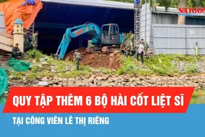 Quy tập thêm 6 bộ hài cốt liệt sĩ tại Công viên Lê Thị Riêng
