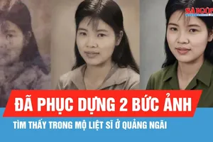 Đã phục dựng 2 bức ảnh tìm thấy trong mộ liệt sĩ ở Quảng Ngãi