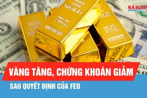 Sau quyết định của Fed: Vàng tăng, chứng khoán giảm