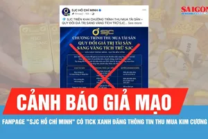 Fanpage "SJC Hồ Chí Minh" có tick xanh đăng thông tin thu mua kim cương là giả mạo