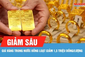 Ngày cuối tuần 29-8, giá vàng giảm sâu