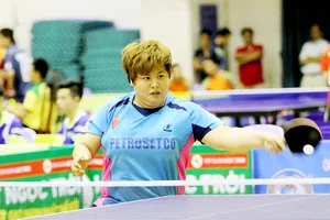 Mỹ Trang tiếp tục thể hiện phong độ xuất sắc, giúp Petrosetco TPHCM bảo vệ thành công chức vô địch đồng đội nữ Ảnh: HOÀNG MINH