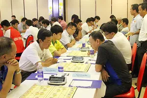 Các kỳ thủ tranh tài tại giải vô địch cờ tướng 2017 Ảnh: TUẤN AN