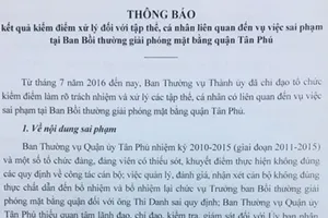 2 tập thể, 11 đảng viên quận Tân Phú bị kỷ luật  ​