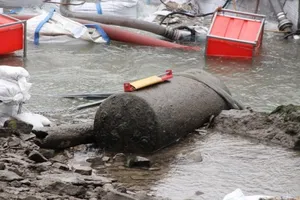 Một quả bom còn sót lại từ Thế chiến 2 được tìm thấy tại Đức năm 2011. Ảnh HOLGER WEINANDT/ WIKIMEDIA COMMONS