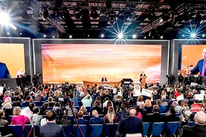 Quang cảnh cuộc họp báo thường niên năm 2017 của Tổng thống Putin